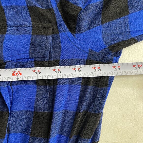 Rag & Bone Shirtdress Women's Size M Blue Black Plaid Belted Button Up - Picture 11 of 15